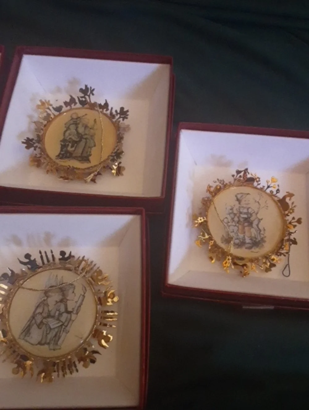 The Hummel Gold Christmas Ornament Collection Lot Of 5